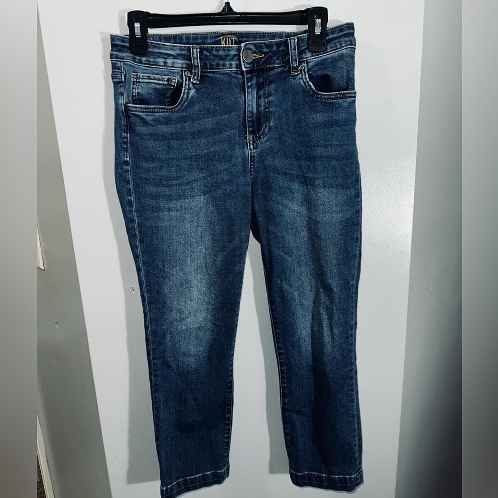 kut‎ from the kloth zipper closure cropped straight leg jeans size 6